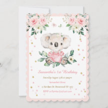 Personlig Koala Björn Flicka 1-årsdag