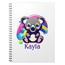 Personlig Koala Björn och Regnbåge Anteckningsbok