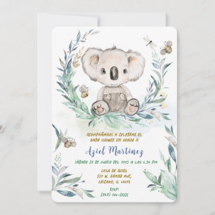 Personlig Koala Pojke Baby Shower Inbjudningar