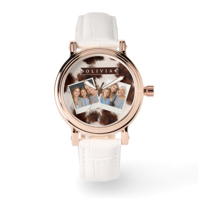 Personlig kofttryck Cowgirl Western Style Present Armbandsur (Framsida)