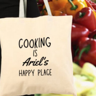 Personlig Kokande Lycklig plats Matlagning Foodie- Tygkasse