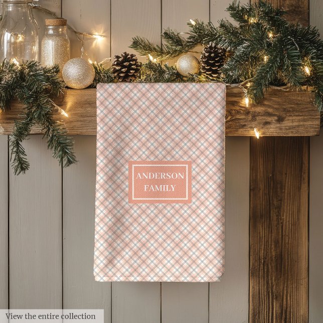 Personlig köksaccent i chic korallgrå handduk kökshandduk (Chic Coral Grey Towel Personalized Kitchen Accent)