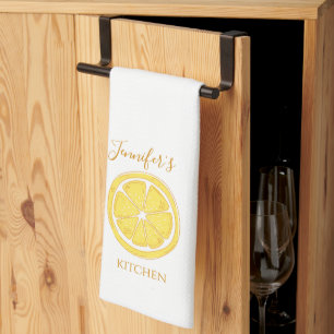Personlig kökshandduk med citrondesign
