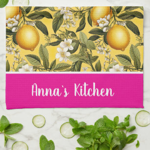 Personlig kökshandduk med citrondesign