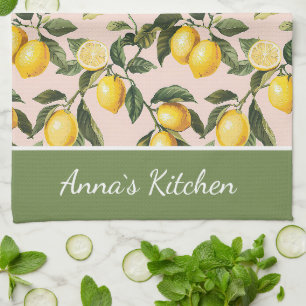 Personlig kökshandduk med citrondesign