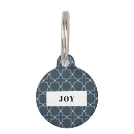 Personlig kolgrå stjärnmönstrad filt djurbricka