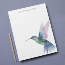 Personlig kolibri- vattenfärgskort