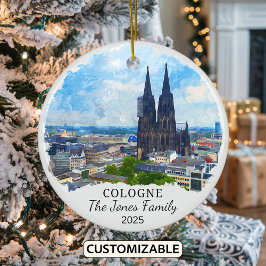 Personlig Köln Ornament, Tyskland Gift Julgransprydnad Keramik
