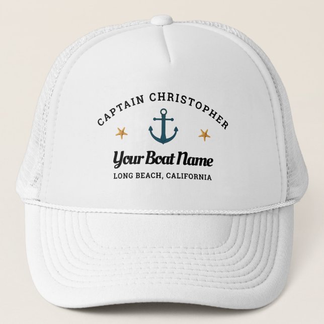 Personlig kommendörens hatt w/ Anchor & Starfish Keps (Framsida)
