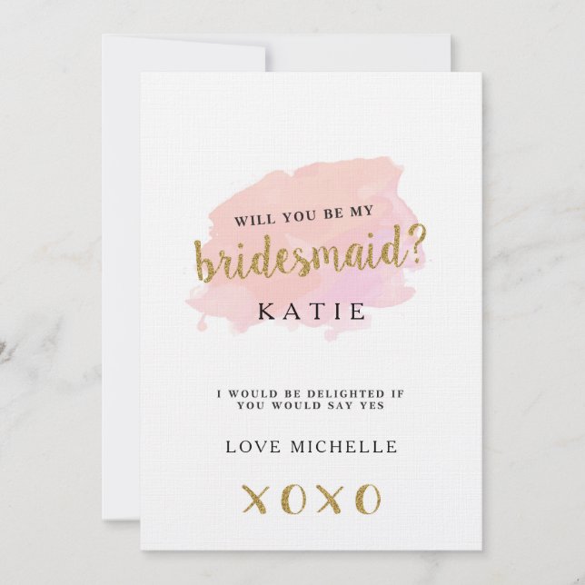 Personlig kommer du att bli min Bridesmaid? Kort (Framsida)