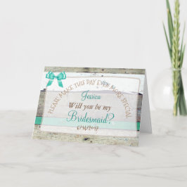 Personlig Kommer du att bli mitt Bridesmaid Rustic Inbjudan