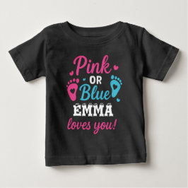 Personlig Könsbestämning Rosa eller Blått Bebis-fe T Shirt