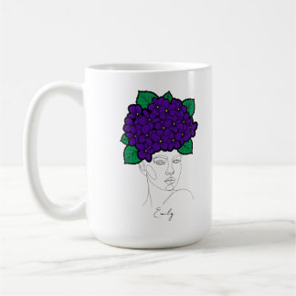 Personlig konst med födelsemånadens blomkrona för kaffemugg