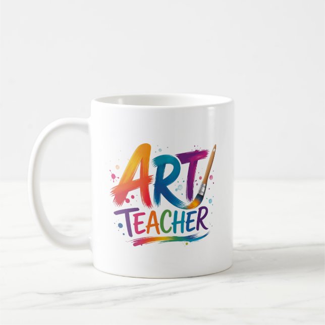 Personlig konstlärare tacksamhetsgåva kaffemugg (Vänster)