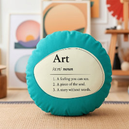 Personlig konstlexikon stil teal kudde