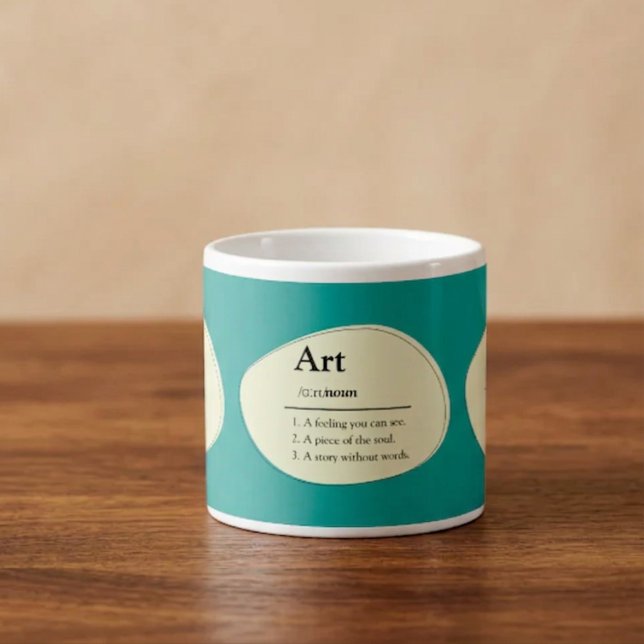 Personlig konstordbok stil espressomugg (Fully customizable coffee mug for art lovers)