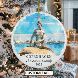 Personlig Köpenhamn Ornament, Danmark Gift Julgransprydnad Keramik