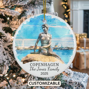 Personlig Köpenhamn Ornament, Danmark Gift Julgransprydnad Keramik