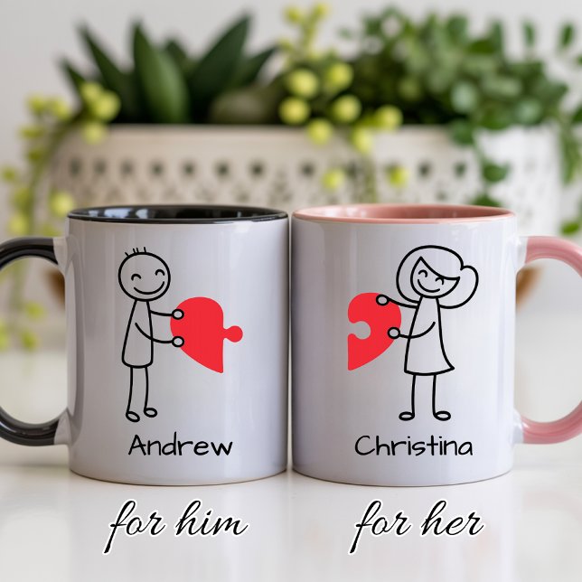 Personlig kopp för Alla hjärtans dag - present til (Romantic Couples Coffee Cup Gift for Him or Her, Custom Couple Mug Valentine’s Gift for Him or Her)