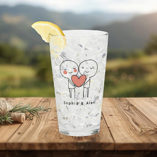 Personlig kopp i glas för älskande på Alla hjärtan