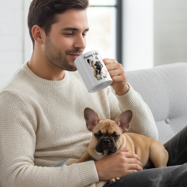 Personlig kopp med akvarell av fransk bulldogg (Skapare uppladdad)