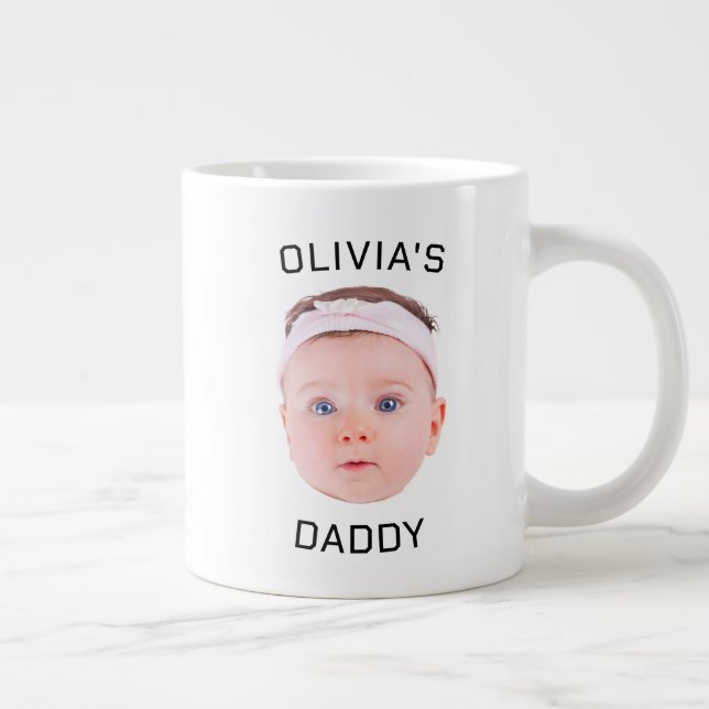 Personlig kopp med ansikte, anpassad babykopp, fad jumbo mugg (Höger)
