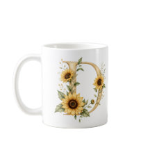 Personlig kopp med blommig bokstav D