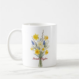 Personlig kopp med födelsemånadens blomma Narciss