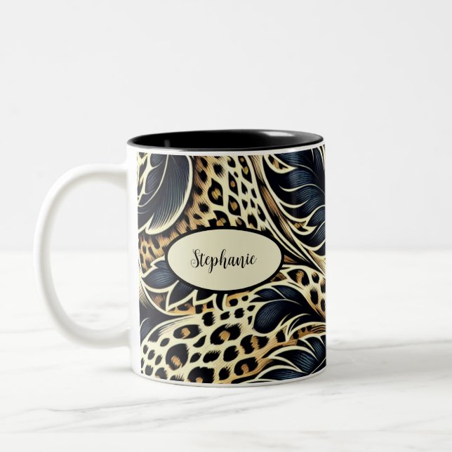 Personlig kopp med leopardmönster (Vänster)