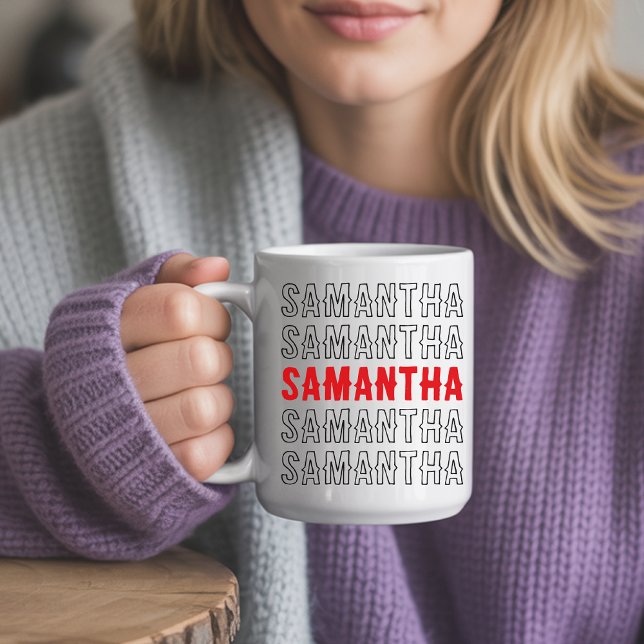 Personlig kopp med namn som present till barn, vän (Custom Name Mug – Minimalist Thank You & Baby Shower Gift for Teachers or Coworkers)