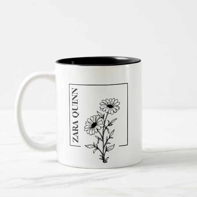 Personlig kopp med tusenskönor och vilda blommor (Vänster)