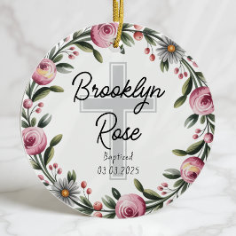 Personlig Kor Christening Baptism Favor Julgransprydnad Keramik