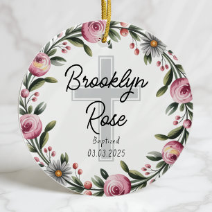 Personlig Kor Christening Baptism Favor Julgransprydnad Keramik