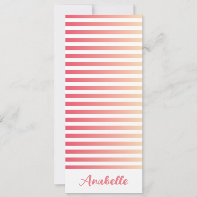 Personlig korall-persika gradient randmärke (Framsida)