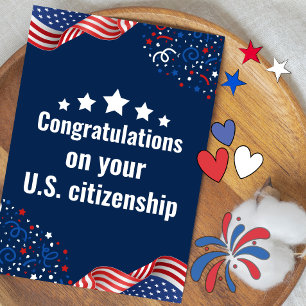 Personlig kort för att fira ditt nya amerikanska m
