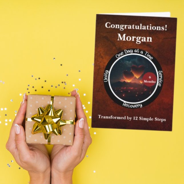 Personlig kort för nykterhetsmilstolpe - Hjärtan (Skapare uppladdad)