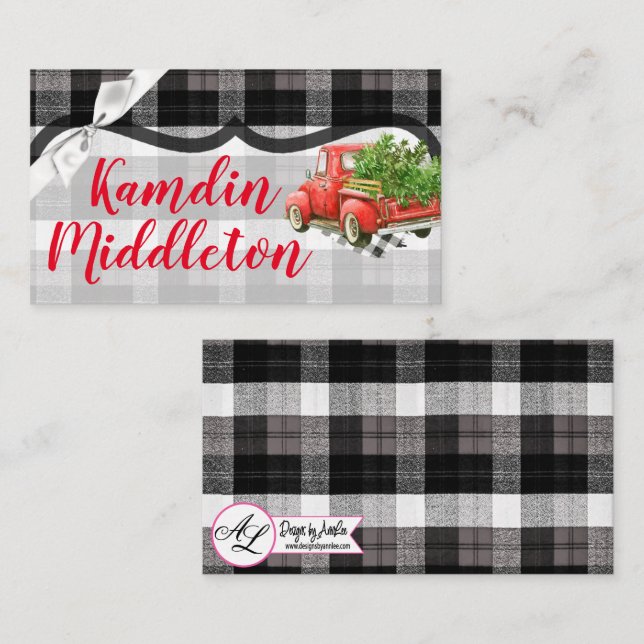 Personlig Kort JULAFTON Lastbil juluppehåll (Fram/baksida)