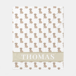 Personlig korthårig röd dachshund fleecefilt