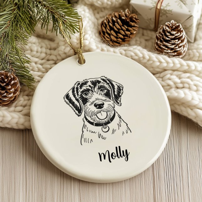 Personlig korthårig Vorsteh Hund Jul Julgransprydnad Keramik (Skapare uppladdad)