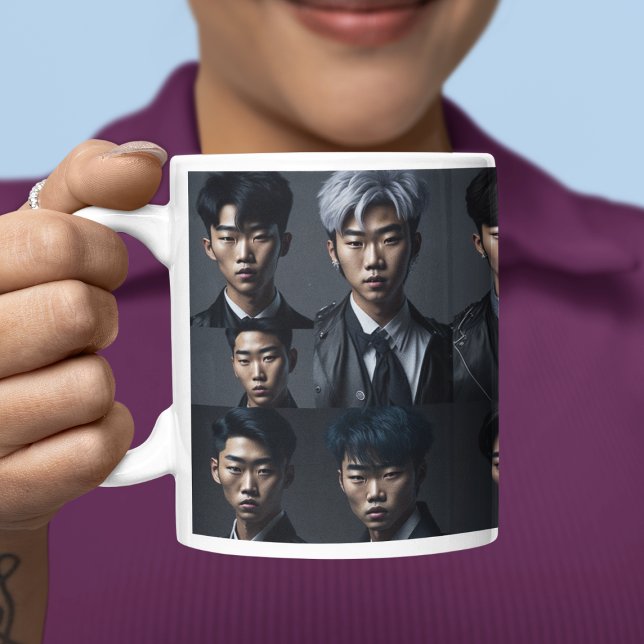 Personlig Kpop Idol-gruppfoto Kaffemugg (Personalized Kpop Idol Group Photo Coffee Mug
)