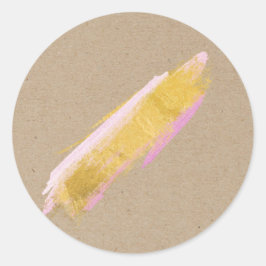 Personlig Kraft Guld Rosa Brush Stickers/Etiketter Runt Klistermärke