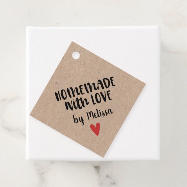 Personlig Kraft Homemade med Kärlek Gift Märkres Gåvor Etiketter (På plats)
