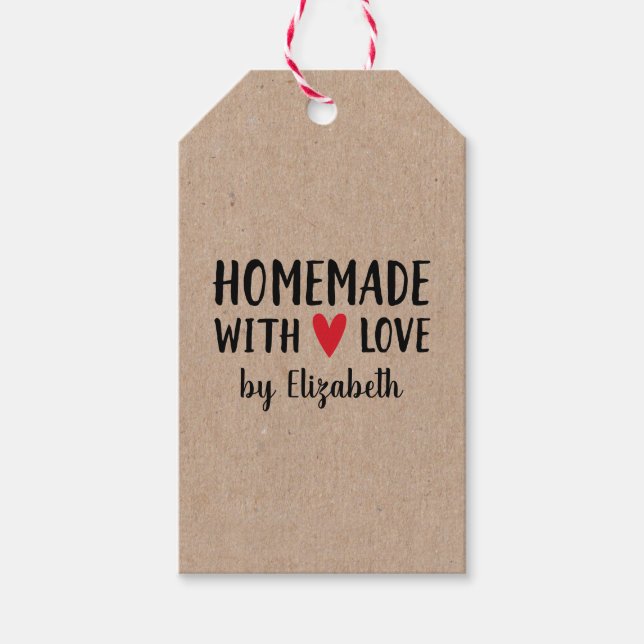 Personlig Kraft Homemade med Kärlek Presentetikett (Framsidan)