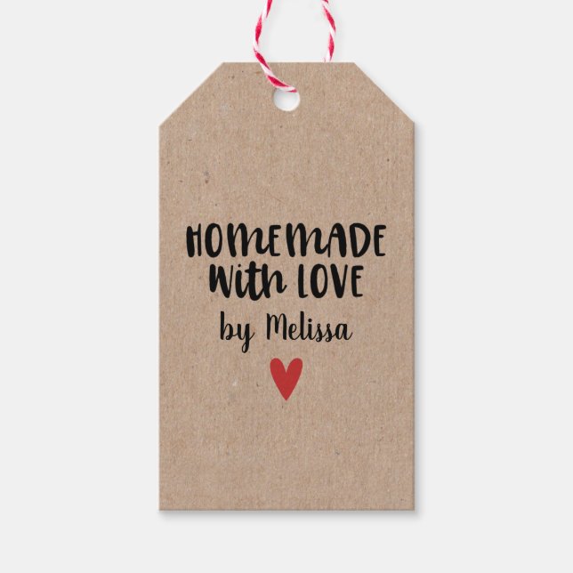 Personlig Kraft Homemade med Kärlek Presentetikett (Framsidan)