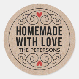 Personlig Kraft Homemade med Kärlek Runt Klistermärke
