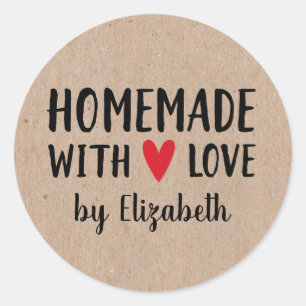 Personlig Kraft Homemade med Kärlek Sticker Runt Klistermärke
