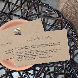 Personlig Kraft Papper Logotyp Candle Care Card Visitkort