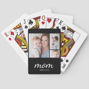 Personlig krage med tre foton till mamma casinokort