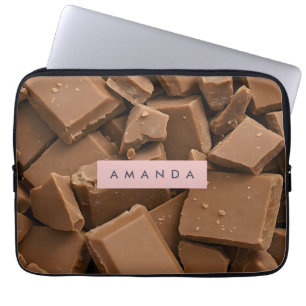 Personlig Krämig Chokladbit Med Mjölkchoklad Laptop Fodral
