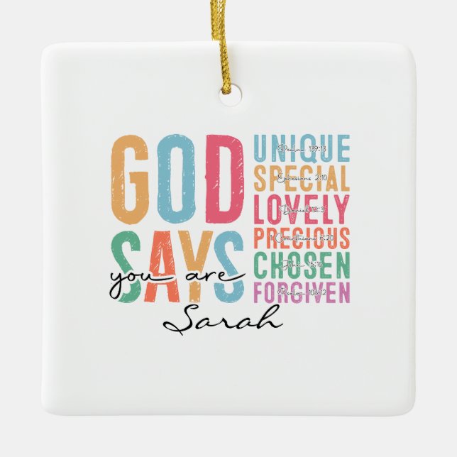 Personlig kristen | Bibelversornament Julgransprydnad Keramik (Framsida)